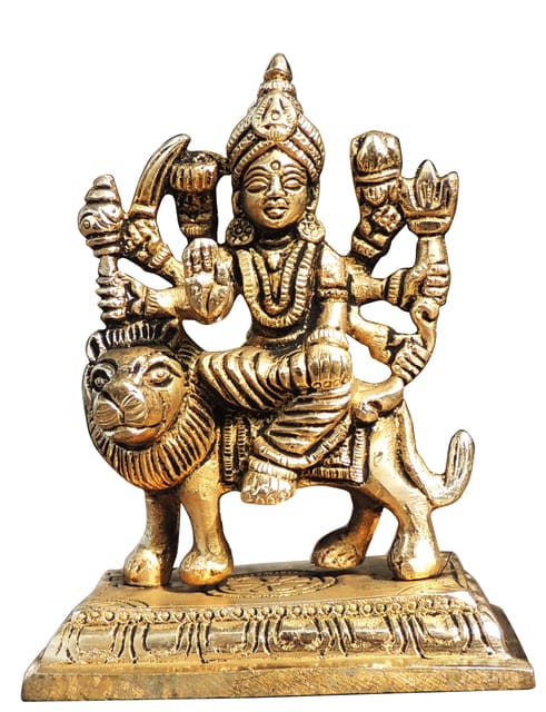 Brass Showpiece Durga Ji God Idol Statue - 3.2*2*4.5 Inch (BS1028 X)