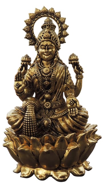 Brass Showpiece Laxmi Ji God Idol Statue - 4.5*4.5*7.5 Inch (BS1773 L)