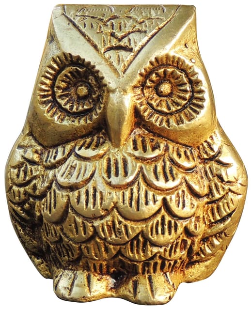 Brass Home Decorative Owl Showpiece Statue - 2*1.5*2.5 Inch (AN237 A)