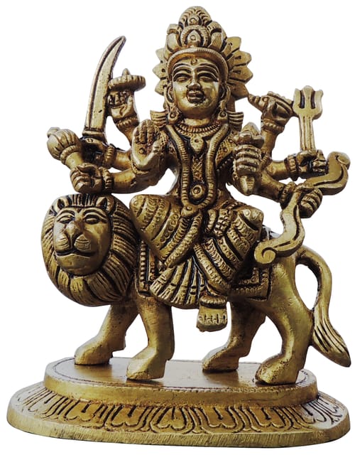 Brass Showpiece Durga Ji God Idol Statue - 4.5*2.5*5 Inch (BS1044 Q)