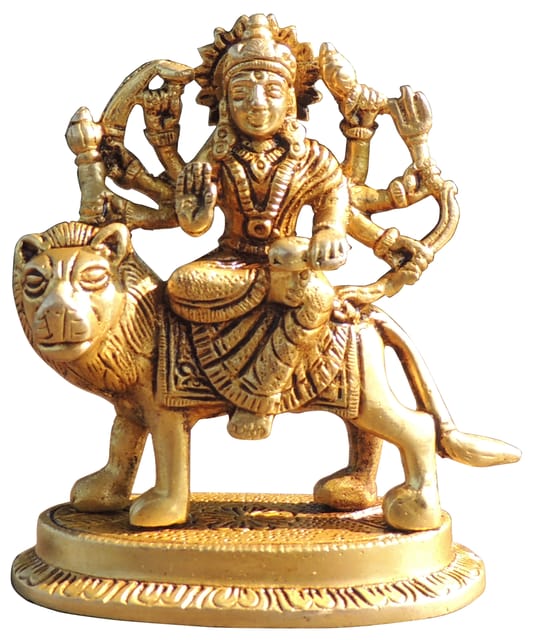 Brass Showpiece Durga Ji God Idol Statue - 3.7*2*4.2 Inch (BS1044 R)