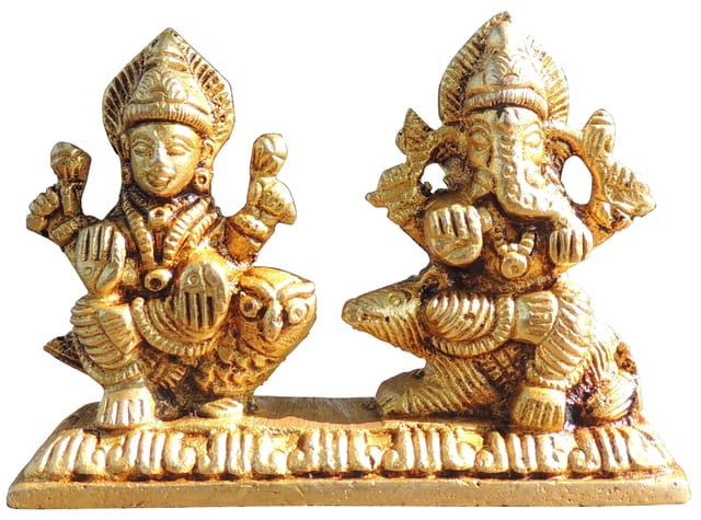 Brass Showpiece Laxmi On Owl God Idol Statue - 3.7*1*2.7 Inch (BS645 Q)