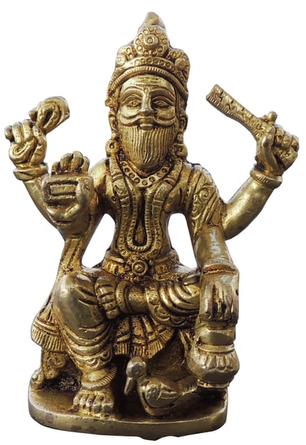 Brass Showpiece Vishwakarma Ji God Idol Statue - 3.5*2*4.5 Inch (BS957 I)