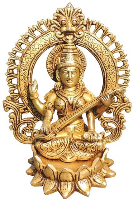 Brass Showpiece Saraswati Ji God Idol Statue - 8*5*9.2 Inch (BS1778 S)