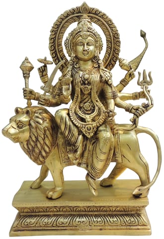 Brass Showpiece Durga Ji God Idol Statue - 11.5*4.5*17 Inch (BS1779 J)