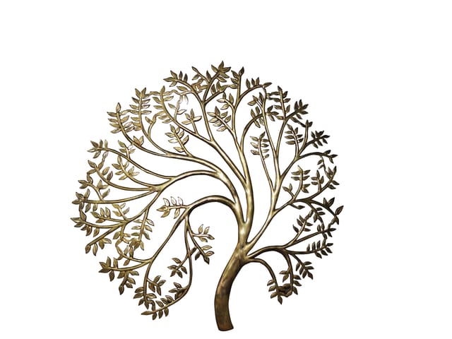 Brass Wall Hanging Showpiece Tree Statue - 44.5*0.8*44 Inch (BS1650 C)