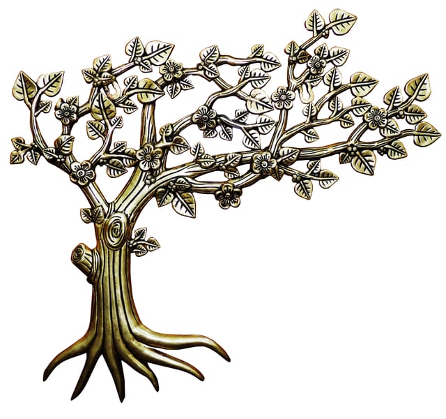 Brass Wall Hanging Showpiece Tree Statue - 22.5*0.7*18.5 Inch (BS1647 F)