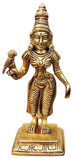 Brass Showpiece Meenakshi Devi God Idol Statue - 2.5*2.5*6.5 Inch (BS1457 B)