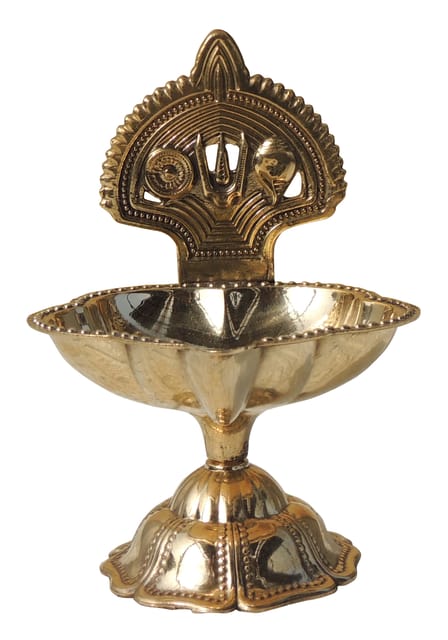 Brass Table Decor Trishul Deepak No. 4 - 3.3*3*4.3 Inch (F781 E)