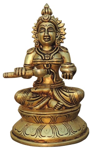 Brass Showpiece Maa Annapurna Devi God Idol Statue - 4*3.2*7.2 Inch (BS1087 D)