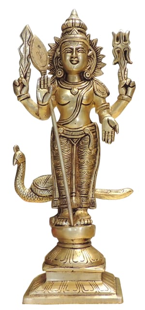 Brass Showpiece Murugan Devi God Idol Statue - 5*3.5*11.5 Inch (BS1808 D)