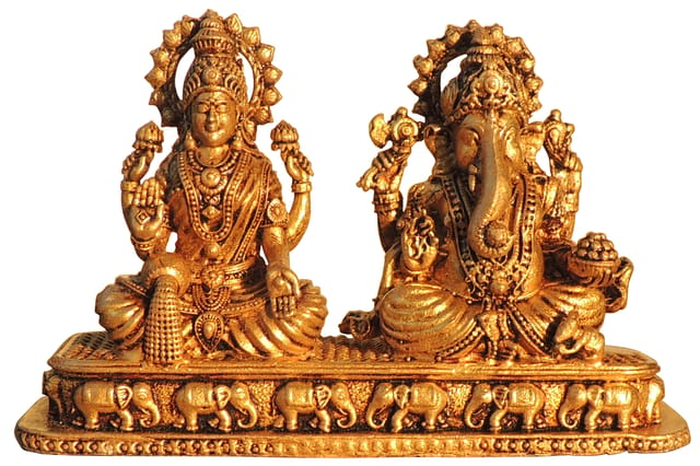 Brass Showpiece Laxmi Ganesh Ji God Idol Statue - 4.5*1.5*3 Inch (BS1803 D)