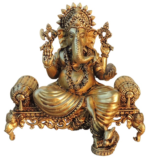 Brass Showpiece Ganesh Ji God Idol Statue - 6*3.2*5.5 Inch (BS1804 G)