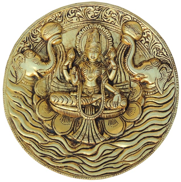 Brass Showpiece Wall Hanging Laxmi Ji God Idol Statue - 7.5*1*7.5 Inch (BS1796 E)