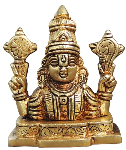 Brass Showpiece Tirupati Balaji God Idol Statue - 3.2*2*3.5 Inch (BS1420 X)