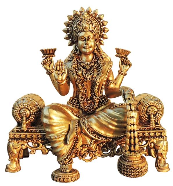 Brass Showpiece Laxmi Ji God Idol Statue - 5.5*3*5.7 Inch (BS1804 L)