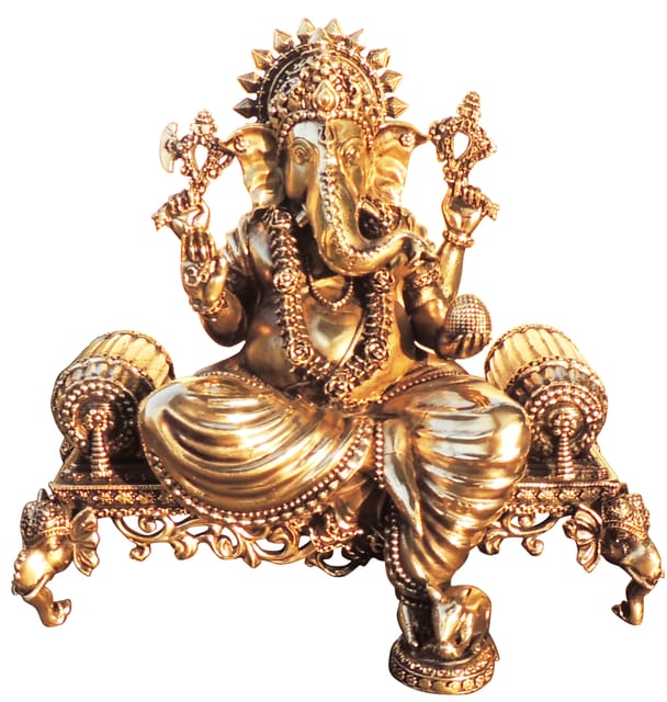 Brass Showpiece Ganesh Ji God Idol Statue - 8*4.2*7.5 Inch (BS1805 G)