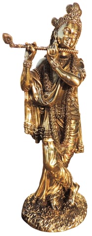 Brass Showpiece Krishna God Idol Statue - 3.5*3.2*10 Inch (BS1806 G)